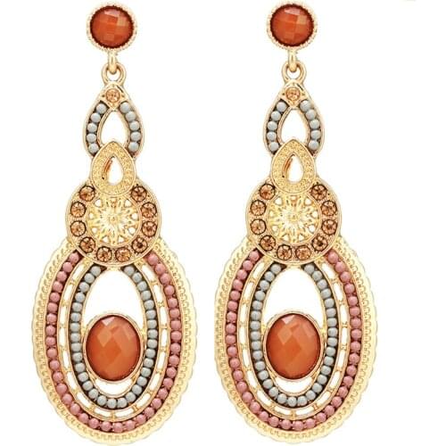 New Korean Statement Earrings For Women Cubic Zirconia Geometric Dangle Drop Earrings Fashion Crystal Jewelry Gift