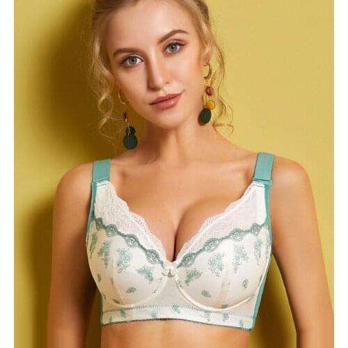 Womens Full Coverage Lightly Padded Underwire Floral Embrodiery Bra 34 36 38 40 42 44 46 B C D E F G H I J