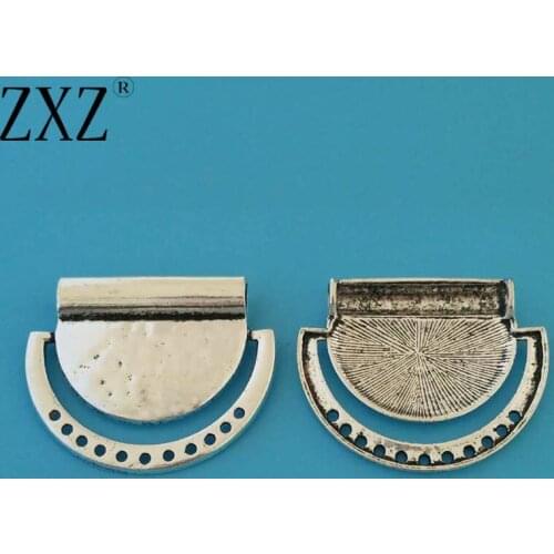 ZXZ 5pcs Hammered Tribal Ethnic Pendant Necklace Connector Semi Circular Connectors Jewelry Findings