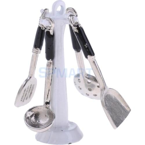 1:12 Scale Dollhouse Miniature Toy Kitchen Metal Cooking Utensils Tools Set for 12th Dolls House Decoration Accessories