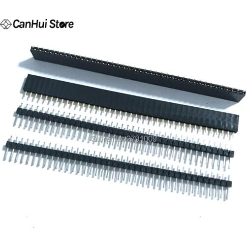 10Pairs/20Pcs 1*40 Pin 2.54mm Single Row Straight Male+Female SIL Pin Header Socket Row Strip PCB Connector Hot Sale for