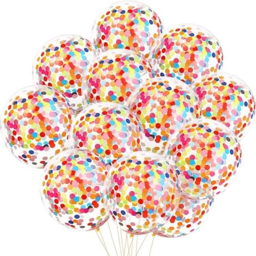 10pcs Colored Transparent Confetti Latex Balloons Birthday Party Decorations Valentine Wedding Decoration Supplies Baby Shower