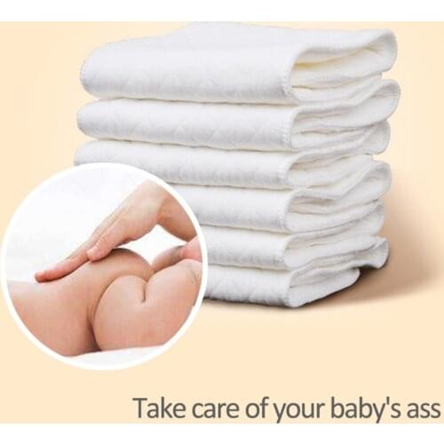 10PCS Reusable baby Diapers Cloth Diaper Inserts 1 piece 3 Layer Insert 100% Cotton Washable Baby Care Products