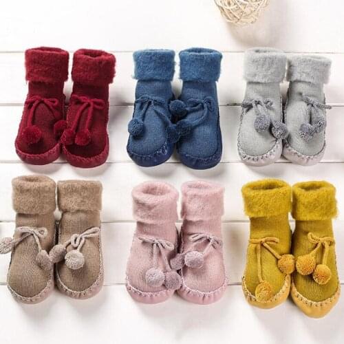 2018 new floor socks baby children thick velvet warm toddler shoes non-slip baby boy girls shoes socks
