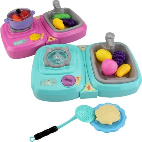 29PCS IN 1 Plastic Kitchen Play Toy Mini Multi-purpose Gas Stove Wash Sink Early Educational Toys for Kids Children