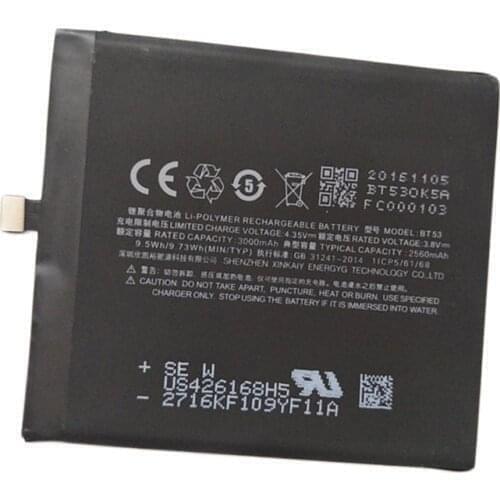 5pcs/lot New replacement Battery 2560mAh BT53 forMeizu PRO 6 Mobile Phone internal li-ion Battery