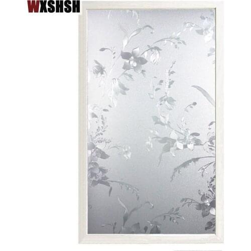 Window Film Static Cling PVC Flower Pattern Private Explosion-Proof Frosted Decorative Glass Foil For Window Door Table Cabinet