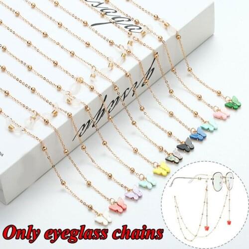 Bead Glasses Chain Popular Butterfly Glasses Chain Glasses Chain Sunglasses Chain Western Style Non-slip Glasses Accessories