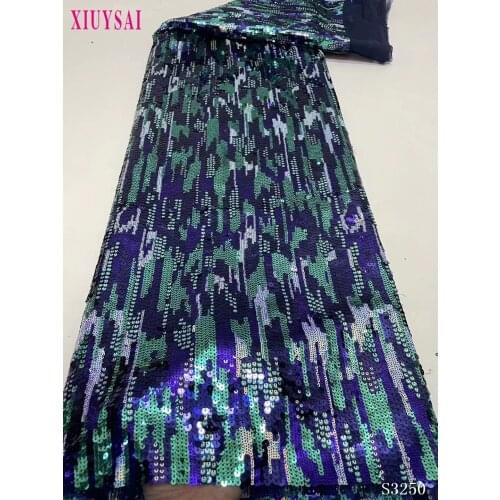 Black Velvet Lace Fabric for Dresses Latest Nigerian French Tulle Lace with Sequin High Quality African Sequins Lace Fabric S439