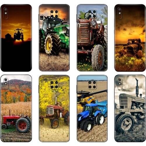 Black tpu Case For Xiaomi Redmi 7A 8 8A 9 9A 9C Case Redmi Note 8T 8 Pro T Note 9 9S 9 Pro Case Farm Vehicle Tractor