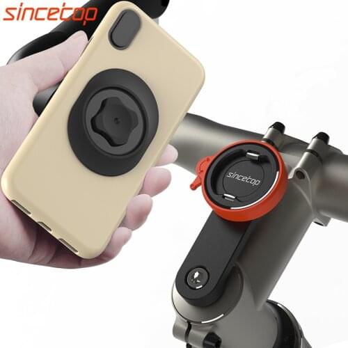 Mountain Bike Handlebar Stem Phone Holder with Quick Mount,MTB Road Bicycle Aluminum GPS Bracket Ultra-Lock Riding Clip Stand