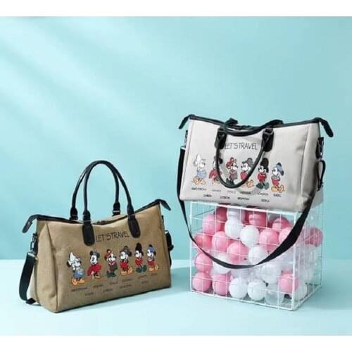 Disney Mickey Mouse Minnie Outdoor Hiking Cute Canvas Bag Female New Large Capacity Shoulder Messenger Bag