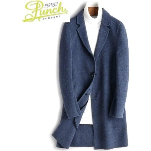 Double-side Autumn Winter Jacket Woolen Men Streetwear Windbreaker Wool Coat Mens Jackets and Coats Abrigo 5542 Y1970