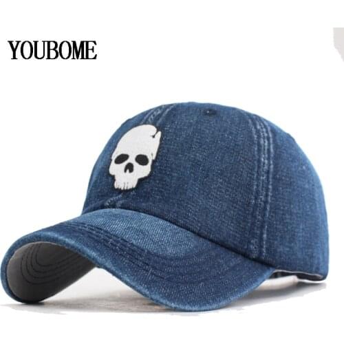 Denim Bone Solid Skull Jeans Baseball Cap Men Snapback Caps Women Hats For Men Casquette Gorras Hip hop Trucker Male Dad Hat Cap