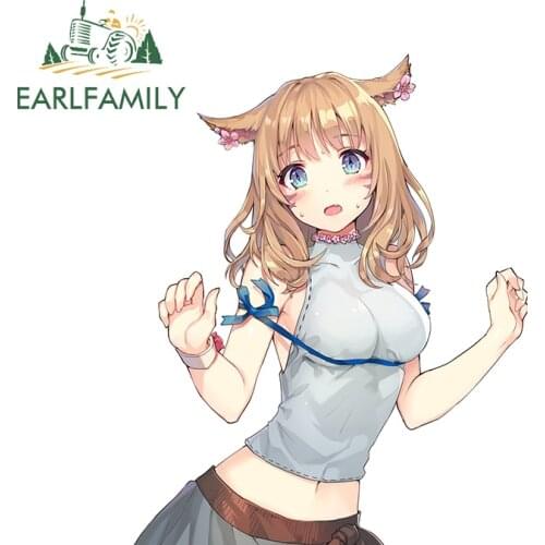 EARLFAMILY 13cm x 10.4cm for Miqo'te Momoko Car Stickers Vinyl Car Wrap Decal Waterproof Campervan Funny Motorcycle Decoration