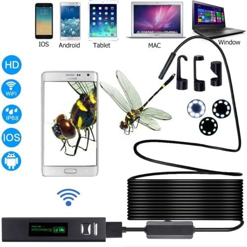 Endoscope Camera Mini WIFI Waterproof Hard Cable Inspection Underwater Video USB Automobile Borescope For IOS iPhone Android