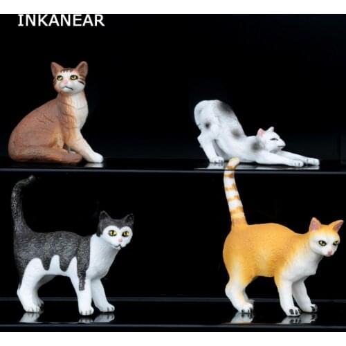 Figurine Animal Variety of Cats Model Micro Fairy Garden Miniature Ornaments Resin Craft Accessories Modern Statue Figure