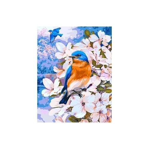 MaHuaf-W578 bird and flower Framed DIY Painting By Numbers Kits Modern Wall Art Picture Handpainted For Home Decor 40x50