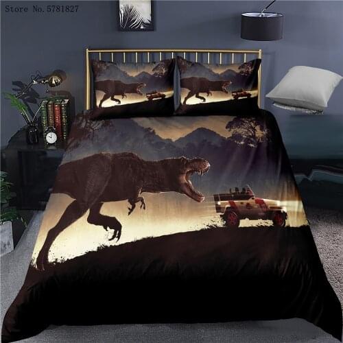 2/3 Pieces Famous Movie Bedding Set Jurassic Park Duvet Cover For Boy Girl Bed Quilt Cover For Bedroom Bed Cover Set Pillowcase