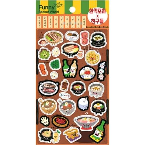 Korea Brand Funny Hot Pot Drinks Breads Scrapbooking Paper Sticker For DIY Crafts Stationery Book Diary Mobile Cups Decoration