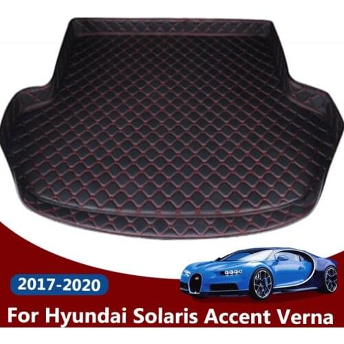 For Hyundai Solaris Accent Verna 2017 2018 2019 2020 Car Trunk Mats High Side Carpets Liner Rear Auto Protect Waterproof