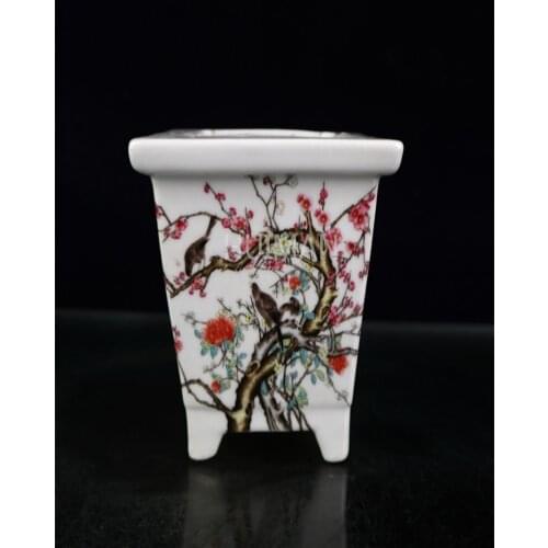 Elaborate Porcelain Hand Painting Flower Basin Crafts Home Decoration China