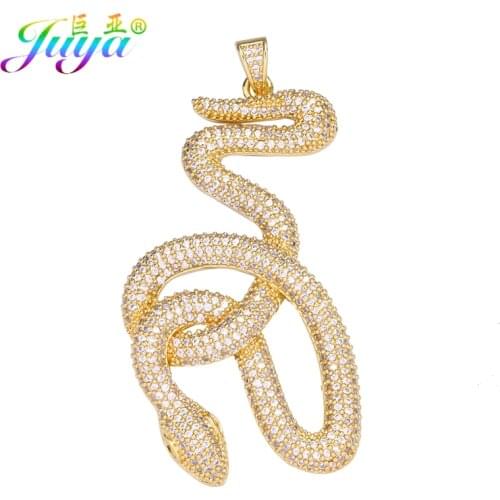 Juya DIY Cubic Zirconia Creative Pendants Snake Designer Charms For Handmade Christmas Bridal Statement Talisman Jewelry Making