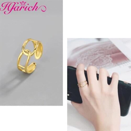Cross Adjustable Index Finger Rings Simple Smooth Square Geometry Round Open Ring for Women Temperament Accessories Jewelry