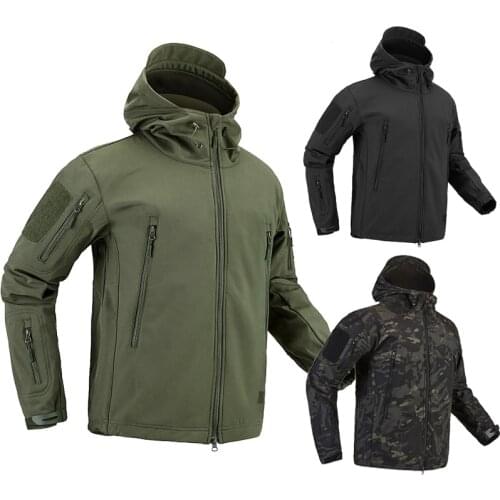 Mens Winter Jacket Army Soft Shell Military Jacket Clothes Tactical Clothing Thermal Waterproof Jacket Flight Pilot Hood Coat