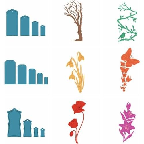 Tree Flower Rectangle Frame DIY Metal Cutting Dies Stencil Crafts Card Album Embossing Template Scrapbooking New Dies 2019