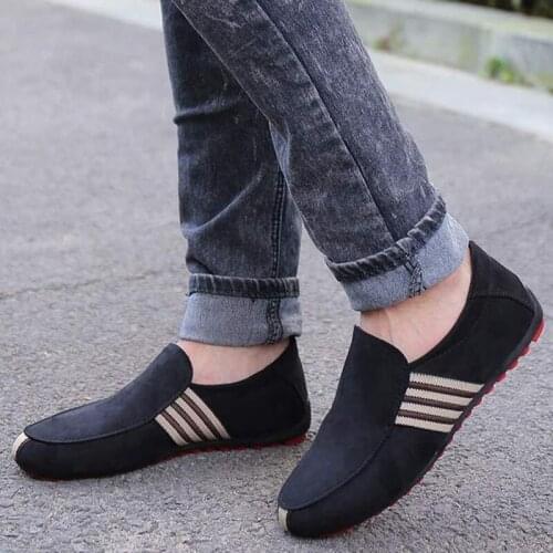 2021 New Spring Men Canvas Loafers Driving Shoes Moccasins Summer Fashion Mens Casual Shoes Flat Breathable Lazy Flats