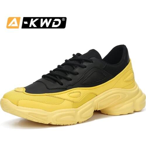 Genuine Leather Men Running Shoes Increase Heigh Anti-skid Breathable Jogging Shoes Mens Chunky Sneaker Outdoor Walking Sneaker
