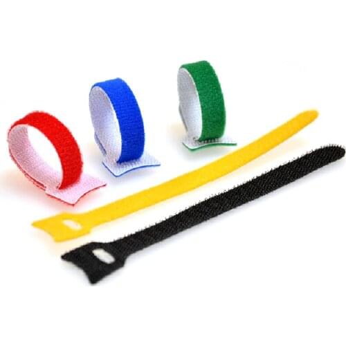 10x Nylon Sticky Cable Ties Wire Strap cord Wrap Fastening Management Magic Self Adhesive Tape Wire Holder Organizer