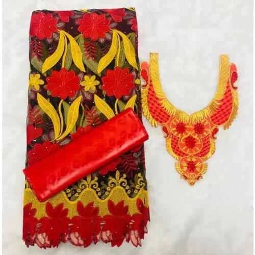 2021 New African Nigerian Mesh Embroidery Tulle Lace With Sequins High Quality Swiss voile French Net Lace Fabric 2.5 Yards A143