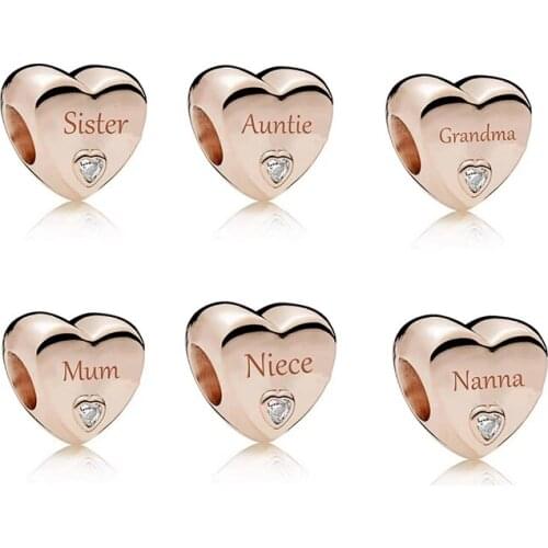 2021 new golden heart-shaped pendant DIY beaded for original Pandora bracelet jewelry