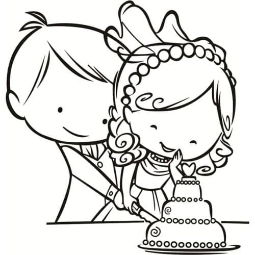 Couple cutting cak Transparent Clear stamp and cutting dies DIY Silicone Seals Scrapbooking / Card Making/Photo Album Decoration