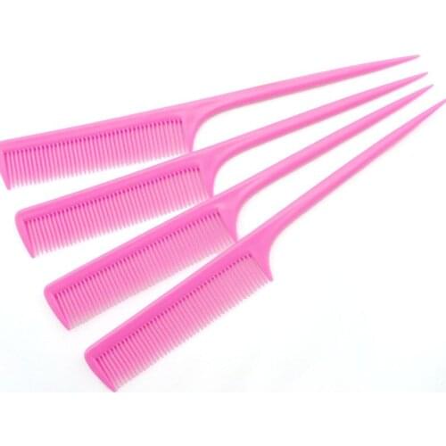 Plastic Peine Hair Comb Heat Resistance Fine-tooth Cosmetic Tail Comb Make Up Tool For Woman Multicolor