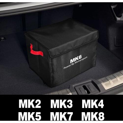 Portable Storage Cargo Box For VW Volkswgen Golf MK4 MK5 MK6 MK7 MK2 MK3 MK8 Folding Storage Organizer Bag Car Accessories