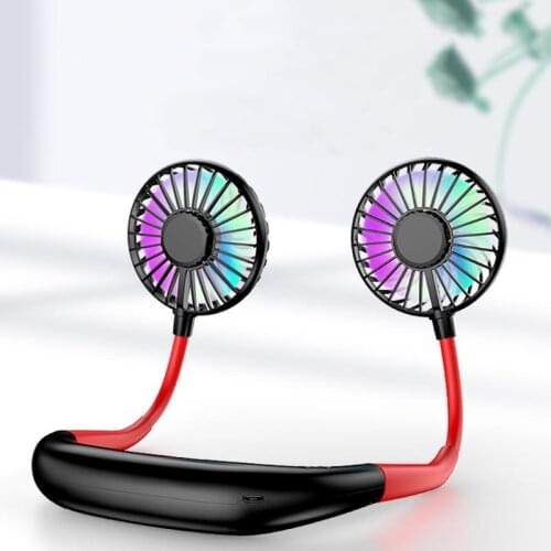 Portable USB Mini Fan Neck Fan Rechargeable Small Portable Sports Fan Aromatherapy Light USB Desk Hand Air Conditioner Cooler