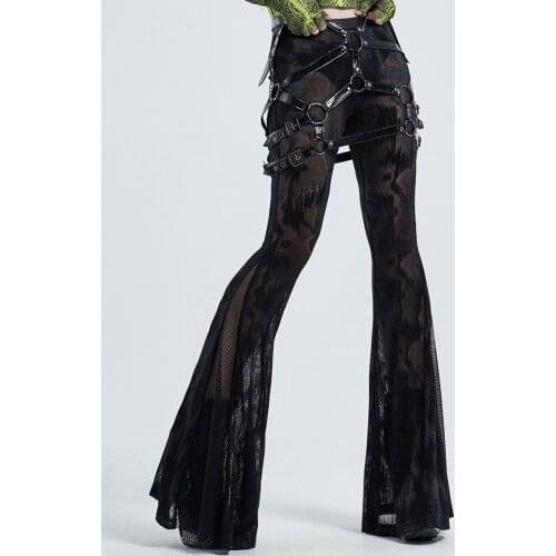 PUNKRAVE Womens Punk Patent Leather Hollow Sexy Half Skirt Cool Handsome Novelty Club Stage Performance Skirts