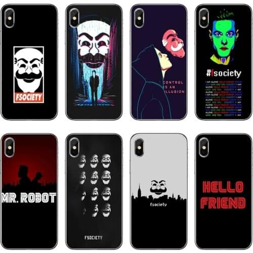 Silicone Case For iPhone 12 11 Pro Max XS Max XR X 8 7 Plus 6 6S Plus 5 5S SE 2020 Soft Cover Mr Robot Case Coque