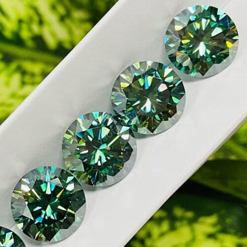 Sale 3.0mm~12mm Yellow Green Corlor Moissanite Stone Round Shape Synthetic Moissanites Gems For Jewelry Making