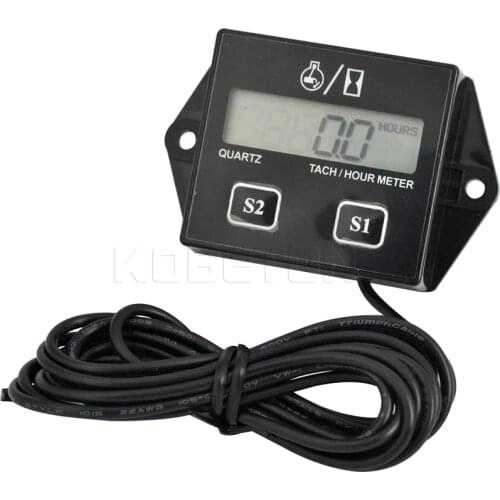 Kebidu Digital Engine Tach Hour Meter Waterproof Tachometer Gauge Engine RPM LCD Display For Moto Marine Chainsaw Pit Bike Boat