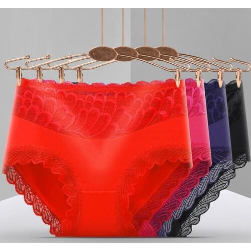3 Pcs/lot Sexy Lace Underpants Cotton Underwear High-Elasticity Lingerie Feather Underwear Women Panties Sexy Intimates Briefs