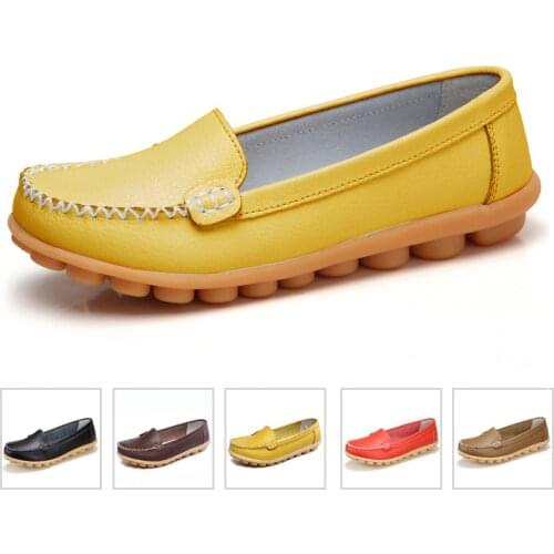 Women Flats Slip On Women Loafers Soft Moccasins With Genuine Leather Shoes Woman Plus Size Flat Shoes Women Causal Shoes Oxford