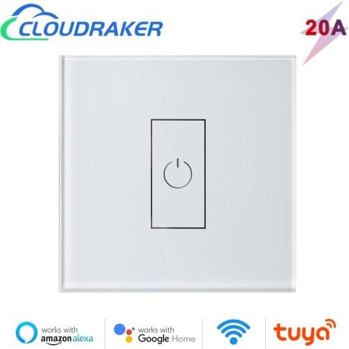 WiFi Smart High Power Switch 20A Circuit Breaker for Electric Water Heater Boiler Air Conditioner, Works with Alexa Google Home