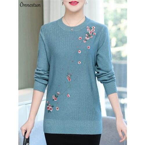 Women Sweaters Autumn Winter Tops Causal Mother Pullover Knitted Sweater Women Clothing Soft Elasticity Sweaters For Women