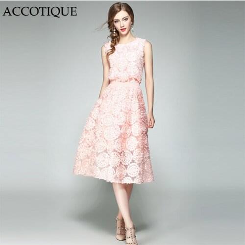 High Quality New Summer Womens Fashion Pink Dimensional Floret O-Neck Shirt + Elegant Mesh skirt 2 Pieces Sets Conjunto Feminino