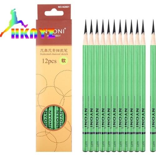 1sets 12 Sketch Pencil Art Sketch Wood Pencil Exams Draw Pencil Sketch Charcoal Pen Set with Pencil soft colored pencils pastel