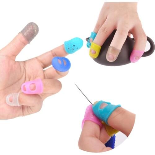 1Pc Multifunction Silicone Thimble Tip Hollowed Out Knitting Tool DIY Crafts Tool Guitar Finger GuardsNeedlework Accessories